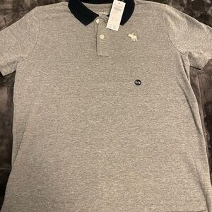 Abercrombie & Fitch Gray Polo Shirt